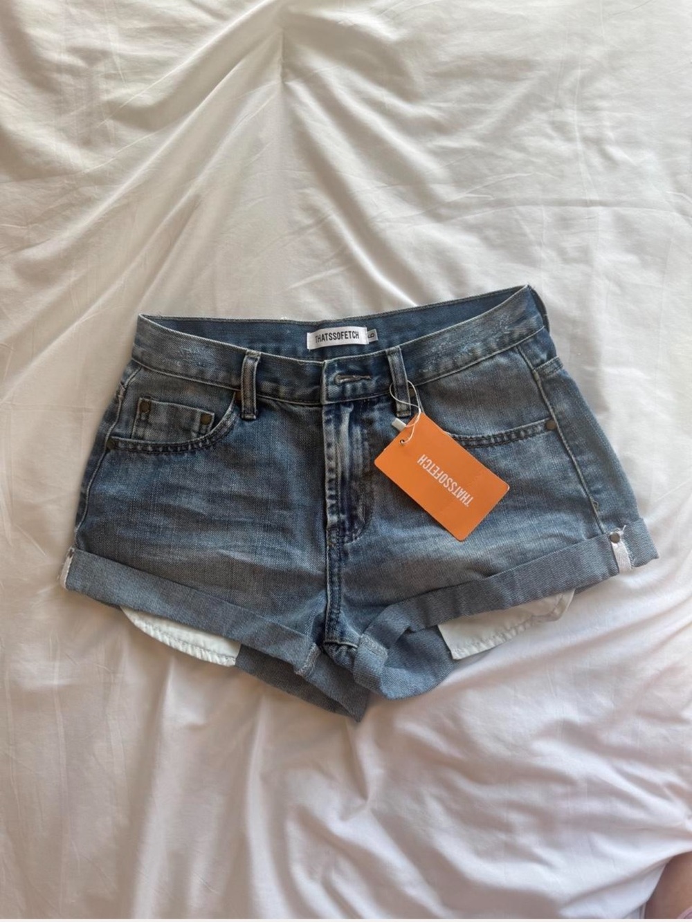 Thats So Fetch Taria Denim Shorts - blue denim jean shorts